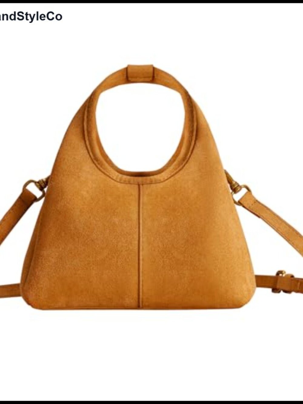 Faux Suede Satchel Handbag with Detachable Strap Crossbody